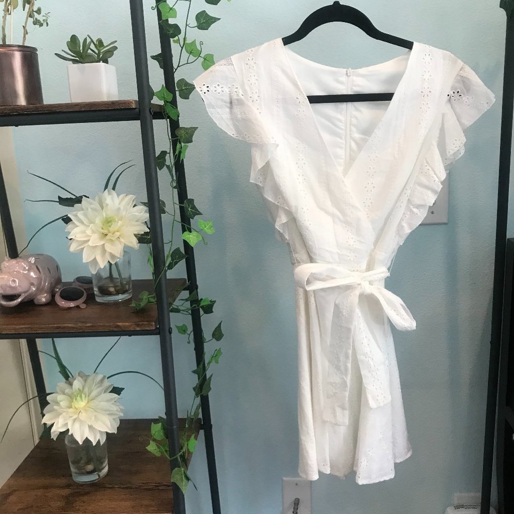 Eyelet white summer dress